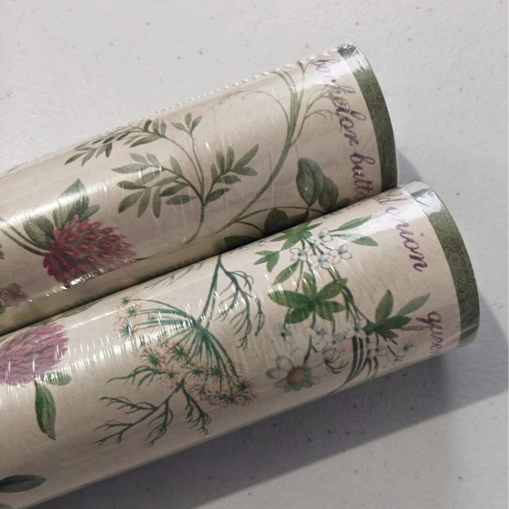 2 Rolls Vintage Wallpaper Border New Garden Herbs Wildflowers Earthy Cottage